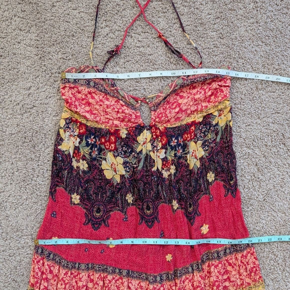 Free People Pink Multicolor Give A Little Bohemian Floral Maxi Dress Size Medium - Picture 12 of 13